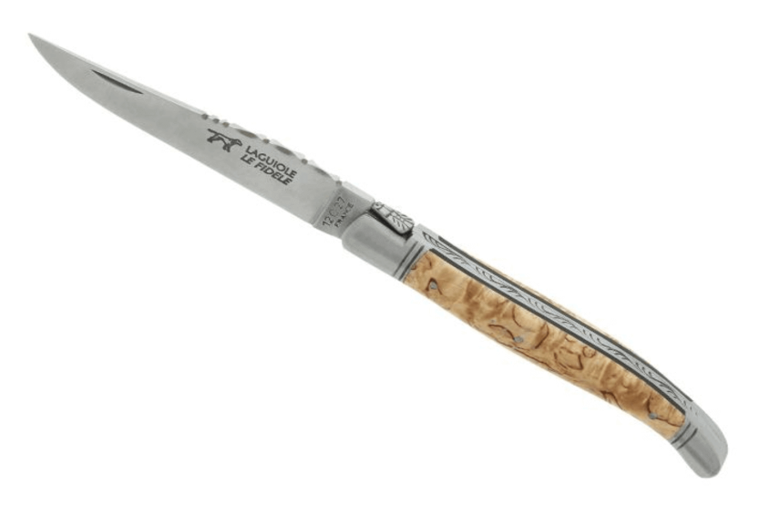 Laguiole vouwmes LE FIDELE stalen lemmet berkenhouten handvat 12cm
