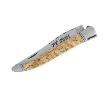 Laguiole fällkniv LE FIDELE stålblad björkträhandtag 12cm 2