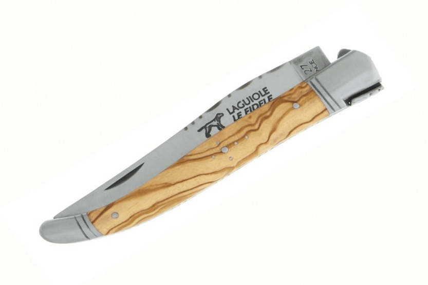 Laguiole LE FIDELE taittoveitsi Sandvik-teräs oliivipuinen kahva 12cm