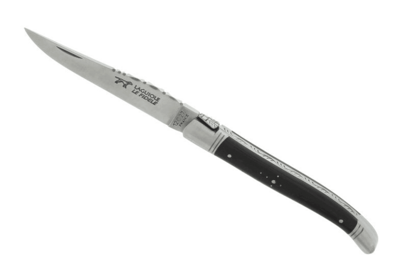 Laguiole LE FIDELE folding knife Sandvik steel ebony handle 12cm