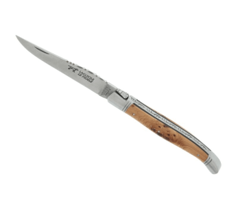 Laguiole taittoveitsi LE FIDELE Sandvik-teräs kataja puukahva 12cm