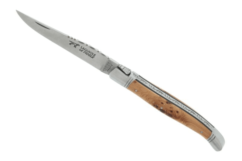 Laguiole taittoveitsi LE FIDELE Sandvik-teräs kataja puukahva 12cm