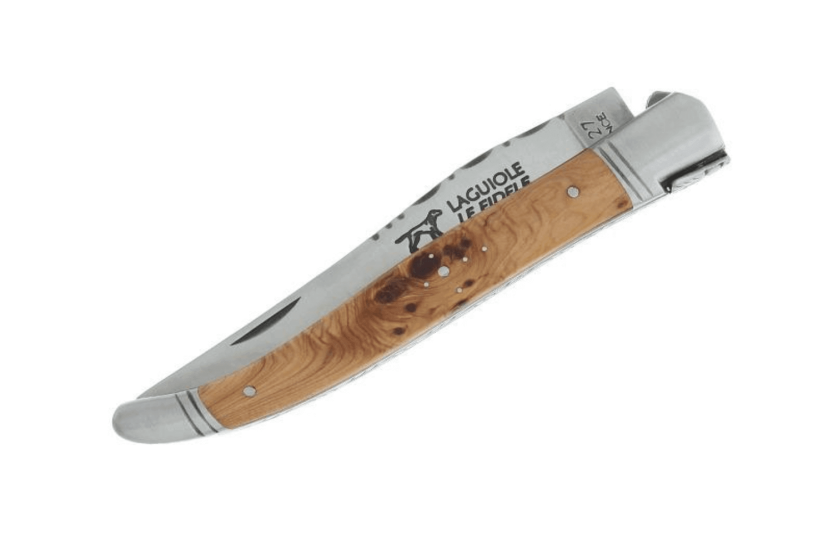Klappmesser Laguiole LE FIDELE Sandvik-Stahl Griff aus Wacholderholz 12cm