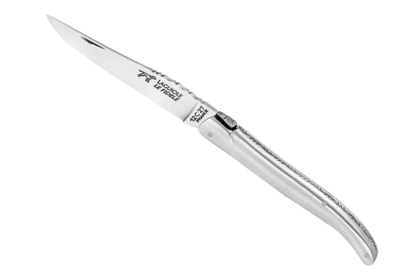 Laguiole LE FIDELE taittoveitsi Sandvik-teräs satiinipintainen alumiinikahva 12cm