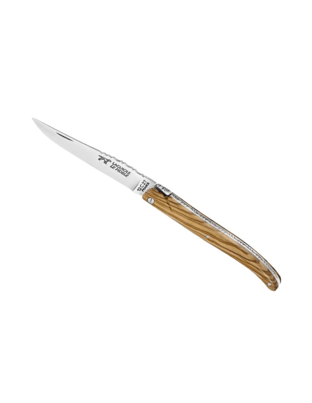 Laguiole LE FIDELE folding knife Sandvik steel solid olive wood handle 12cm
