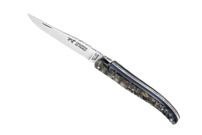 Laguiole folding knife LE FIDELE Sandvik steel ram horn handle 12cm