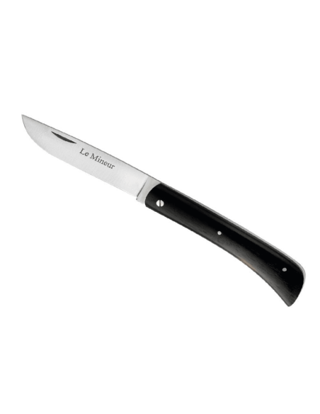 LE FIDELE Le Mineur foldekniv i massivt Sandvik-stål med ibenholtskæfte 10 cm