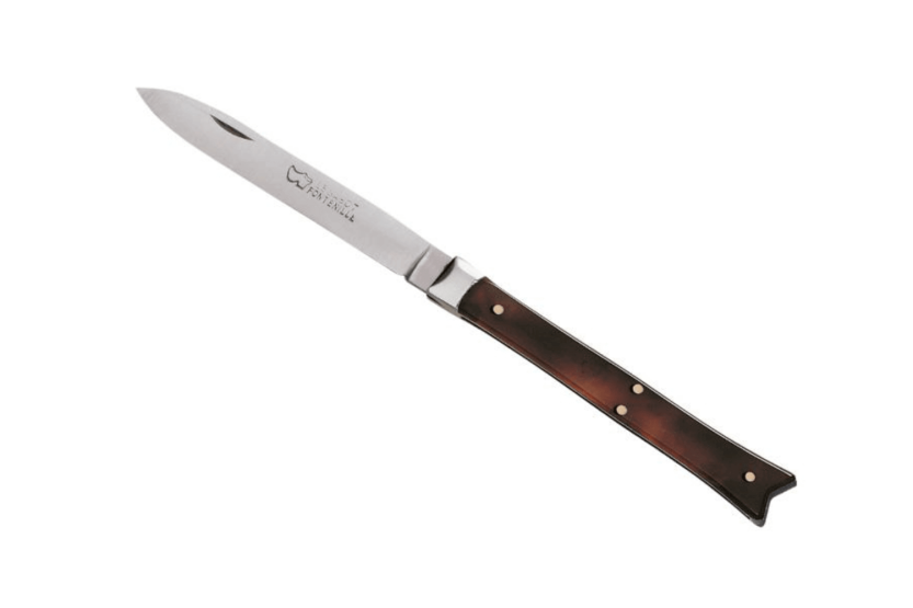 Faca dobrável AU SABOT Cabo em aço carbono Fishtail Estilo tartaruga rodoide 9cm