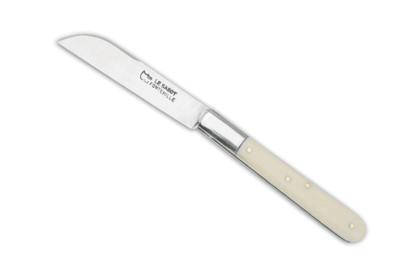 AU SABOT Faca dobrável Le Langres aço carbono cabo em marfim rodoide 9cm