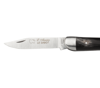AU SABOT L'Alsacien navaja plegable acero carbono mango cuerno 10cm 2
