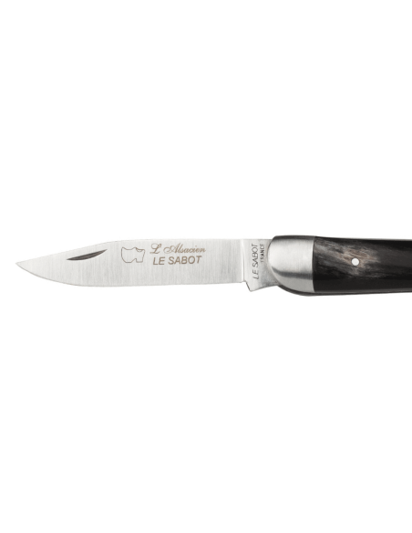 AU SABOT L'Alsacien foldekniv i karbonstål med hornhåndtak 10 cm