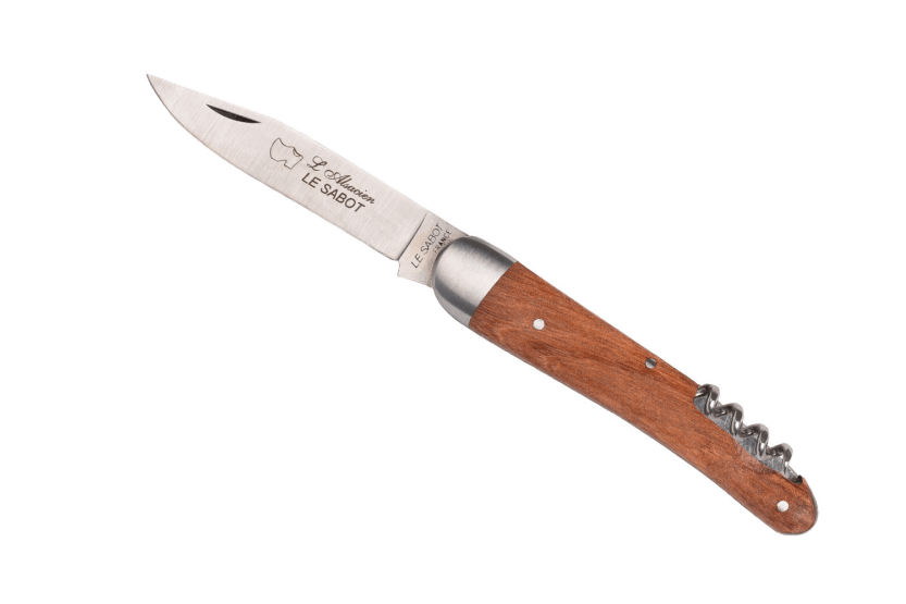 Coltello pieghevole Au Sabot L'Alsacien con manico in kotibé Cavatappi da 10 cm