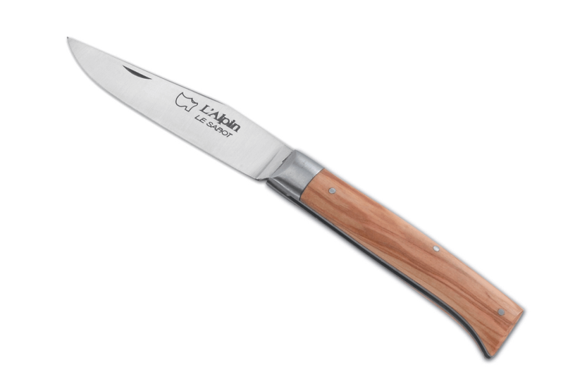 Au Sabot L'Alpin foldekniv Sandvik-stål håndtak i oliventre 10 cm