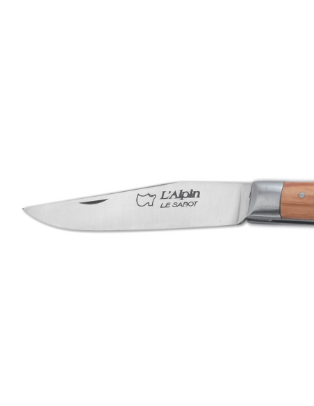 Au Sabot L'Alpin foldekniv Sandvik-stål håndtak i oliventre 10 cm