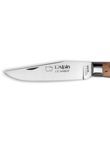 Au Sabot L'Alpin navaja plegable Acero Sandvik 10cm mango de abedul