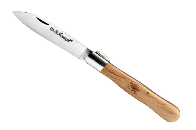 Klappmesser Au Sabot Le Provençal Sandvik-Stahl Griff Olivenbaum 12cm