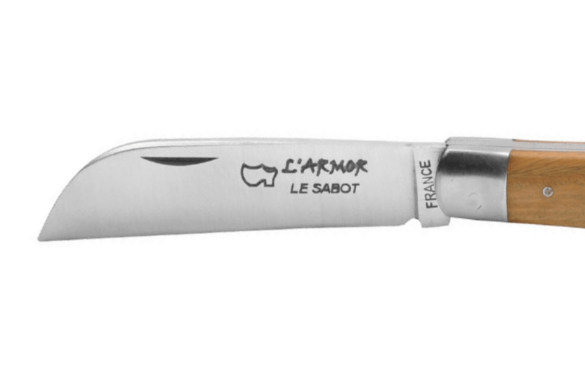 Cuchillo plegable Au Sabot L'Armor Acero Sandvik Mango de teca de 10,5 cm