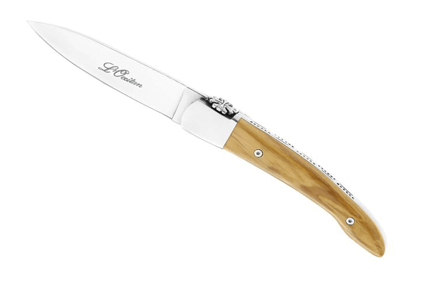 L'Occitan foldekniv Z100 i rustfritt stål med håndtak i oliventre 11 cm