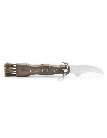 Navaja plegable Maserin de acero inoxidable de 11 cm con mango de nogal + cepillo integrado