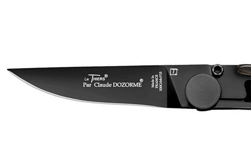 Coltello pieghevole Le Thiers Liner Lock Claude Dozorme acciaio nero corno chiaro 10,5 cm