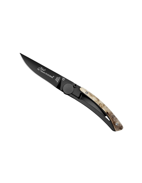 Le Thiers Liner Lock Claude Dozorme coltello pieghevole a corno d ' ariete in acciaio nero 10,5 cm