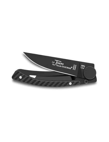 Claude Dozorme Le Thiers Liner Lock navaja plegable acero negro acero al carbono mango 10.5cm
