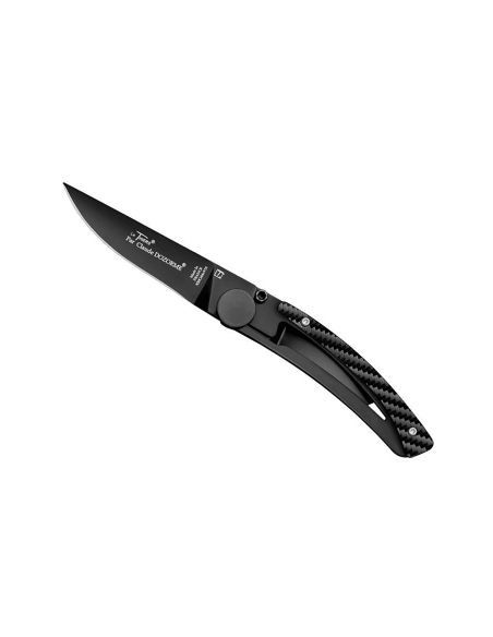 Le Thiers Liner Lock cuchillo plegable Claude Dozorme acero negro mango de acero al carbono 10.5cm