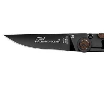 Klappmesser Le Thiers Liner Lock Claude Dozorme Stahl schwarz Vallernia-Holz 10,5cm 2