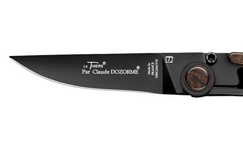 Klappmesser Le Thiers Liner Lock Claude Dozorme Stahl schwarz Vallernia-Holz 10,5cm