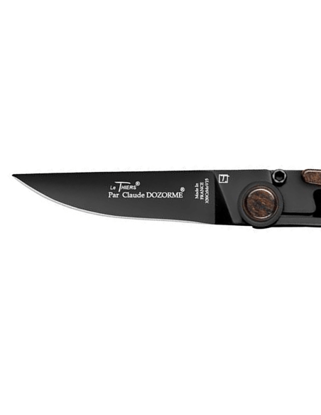 Le Thiers Liner Lock vouwmes Claude Dozorme zwart staal vallernia hout 10.5cm