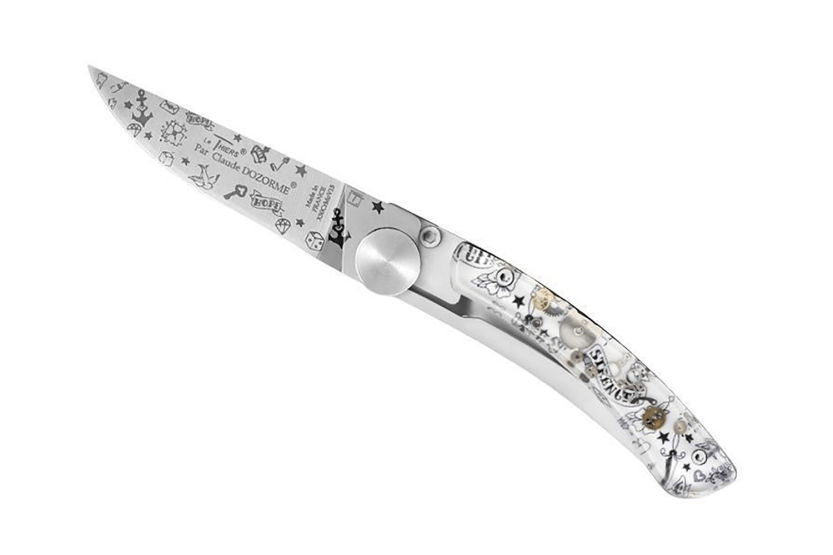 Le Thiers Liner Lock folding knife Claude Dozorme old school decor 10.5cm