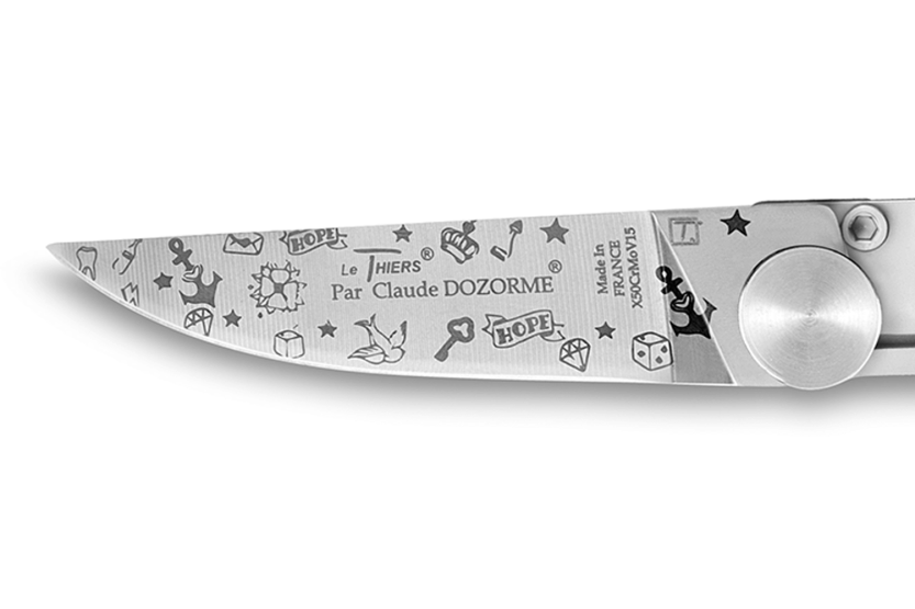 Le Thiers Liner Lock foldekniv Claude Dozorme old school indretning 10,5 cm