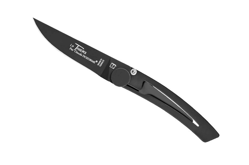 Claude Dozorme Le Thiers Liner Lock cuchillo plegable de acero inoxidable negro 10.5cm