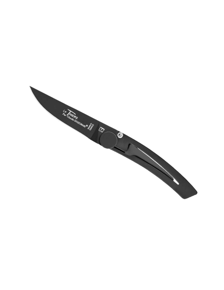 Le Thiers Liner Lock taittoveitsi Claude Dozorme musta ruostumaton teräs 10.5cm