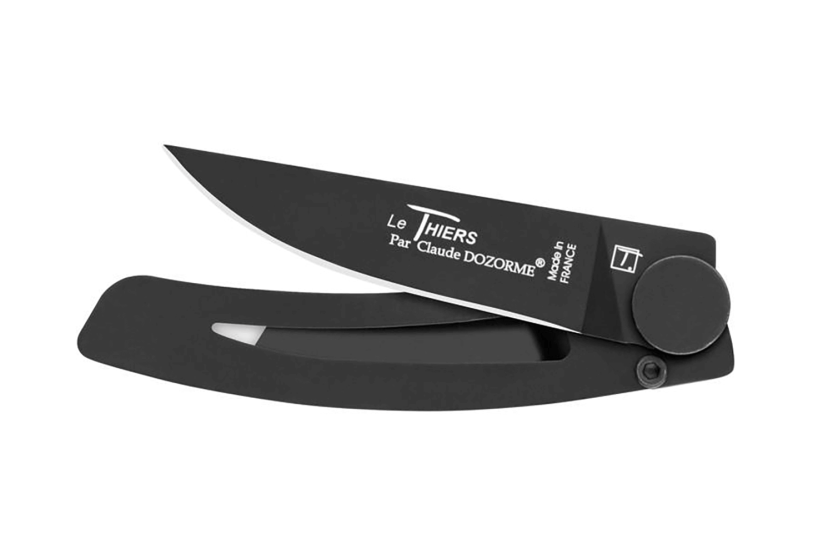 Le Thiers Liner Lock navaja plegable Claude Dozorme acero inoxidable negro 10.5cm