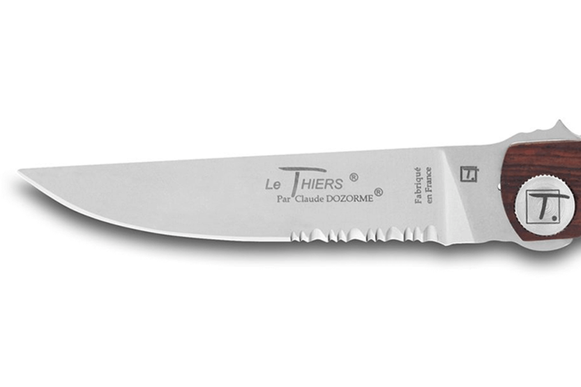 Faca dobrável Le Thiers Liner Lock Claude Dozorme vallernia 12,5 cm semi-serrilhada