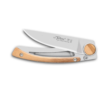 Claude Dozorme Le Thiers Liner Lock foldekniv i oliventre 10,5 cm 2