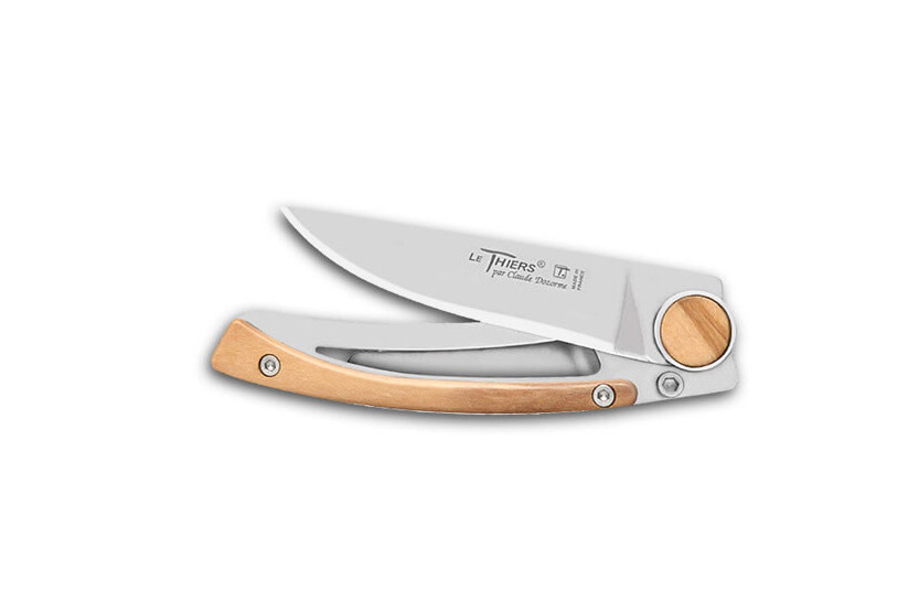 Claude Dozorme Le Thiers Liner Lock coltello pieghevole in legno d'oliva 10,5 cm