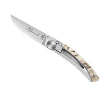 Le Thiers fällkniv Liner Lock Claude Dozorme ramhorn 10,5cm