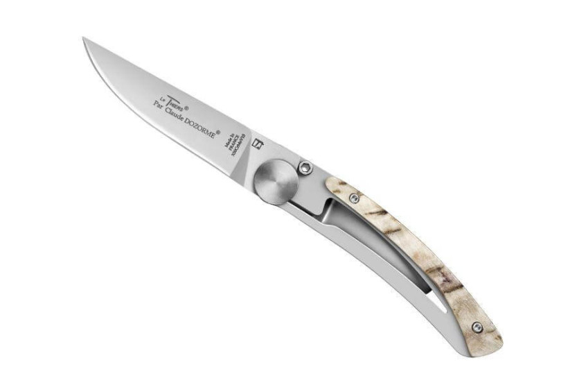 Le Thiers folding knife Liner Lock Claude Dozorme ram horn 10.5cm