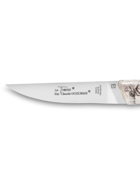 Klappmesser Le Thiers Verrou Claude Dozorme Hirschgeweihgriff 12cm