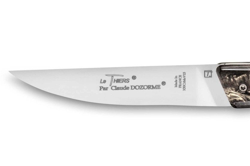 Navaja plegable Le Thiers Verrou Claude Dozorme con mango de 12 cm para pesca con mosca