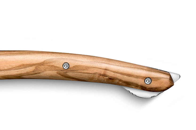 Le Thiers foldekniv Claude Dozorme håndtag i oliventræ 12 cm