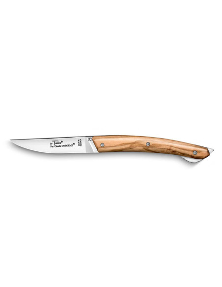 Le Thiers foldekniv Claude Dozorme håndtag i oliventræ 12 cm
