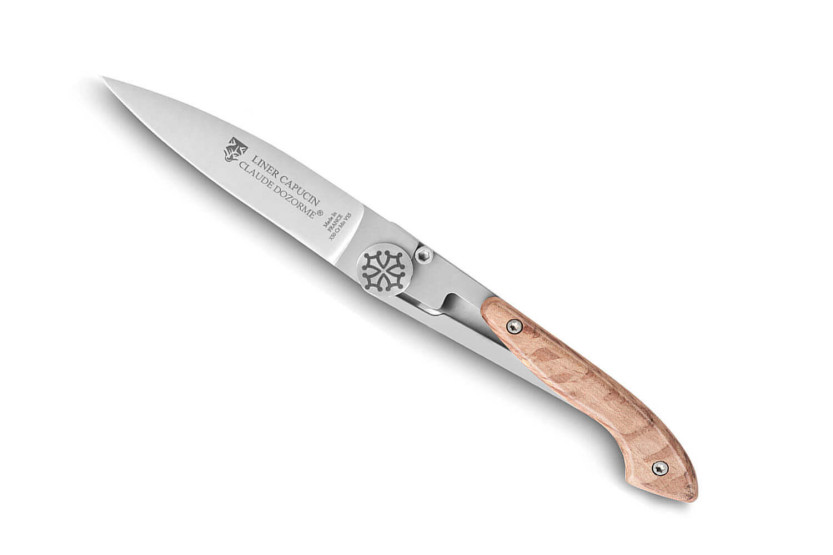 Capucin Claude Dozorme folding knife 12cm green oak handle