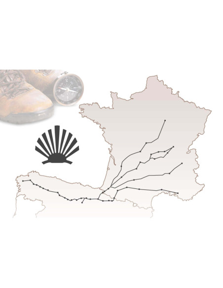 Klappmesser Compostelle Voie de Tours Claude Dozorme Eichenholzgriff 12,5cm