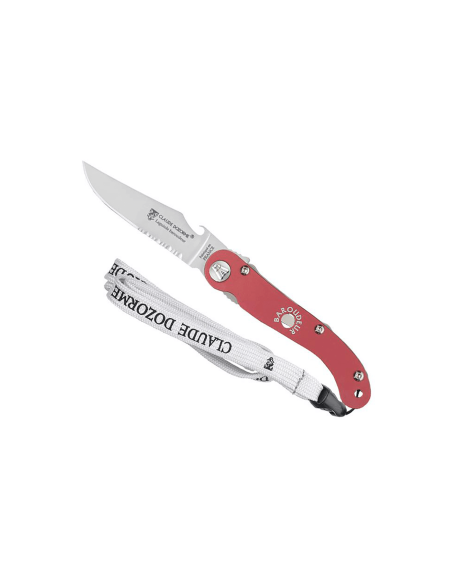 Claude Dozorme Laguiole coltello pieghevole 12cm manico in alluminio rosso