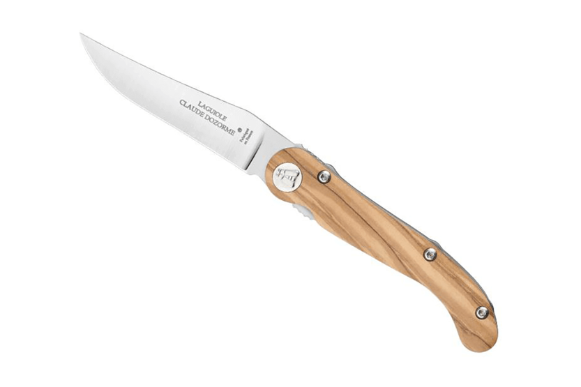 Claude Dozorme Laguiole folding knife 12cm olive wood handle