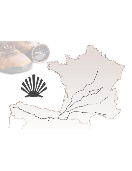 Compostelle Voie du Puy taittoveitsi Claude Dozorme 12.5cm sarvi kahva