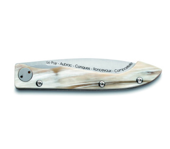 Faca dobrável Claude Dozorme Compostelle Voie du Puy com cabo de chifre de 12,5 cm 2